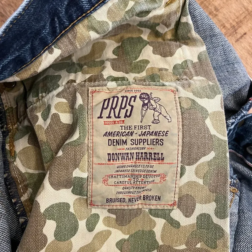 PRPS Mens Japanese Selvedge Denim Jeans 38x32 Y2K Straight Streetwear Barracuda
